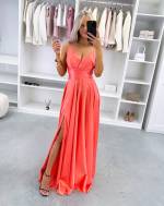 Violets Maksi Kleita Ar šķēlumu