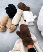 Бежевый Мягкие уютные перчатки