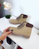 Beige Timberland-style Boots
