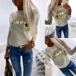 Green Gold Sequin Soft Sweater