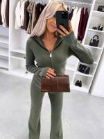 Brown Stretchy And Soft Two-piece Set