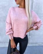 Light Pink Buttoned Soft Sweater