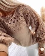 Pink Soft Sweater With Lace