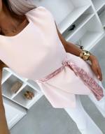 Balta Liemenė-švarkas Su Surišamu Priekiu