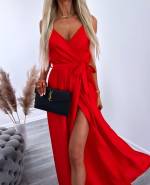 Red Maxi Dress With Slit