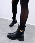 Black Boots With Gold Details