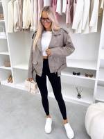 Taupe Oversize Sporta Džemperis