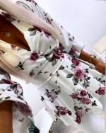 Balts Floral Pattern Tie Blouse