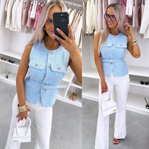 Sinine Kuldsete Nööpidega Vest