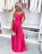 Violets Maksi Kleita Ar šķēlumu