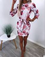 Rožinis Floral Belted Dress