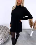 Black Oversized Soft Sweater Dress