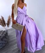Purple Maxi Dress With Slit