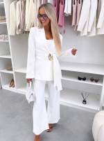 Valge Kuldse Detailiga Seotav Pintsak