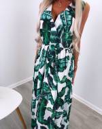 Juoda Floral Pattern Maxi Dress