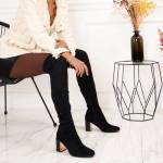 Läikiv Must Plokk-kontsaga ülepõlve Saapad