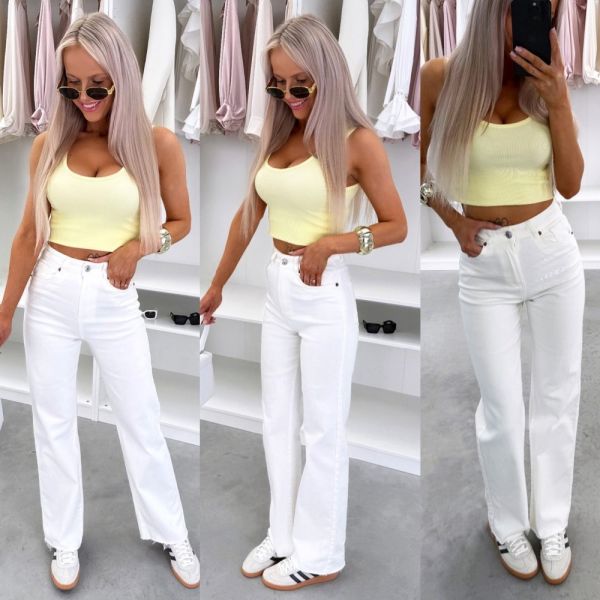 White White Straight-leg Stretch Jeans