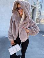 Brūns Mīksta Jaka Ar Rāvējslēdzēju