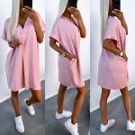 Pink Pocketed Flowy Dress