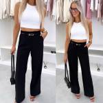 Balta Kelnės Su Diržu