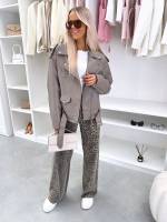 Taupe Oversize Sporta Džemperis