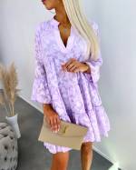 Purple Flowy Patterned Dress