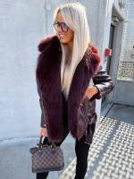 Bēša Oversize Mākslīgās Kažokādas Jaka Ar Siltu Oderi