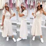 Tumesinine Vööga Kleit