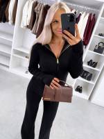 Brown Stretchy And Soft Two-piece Set