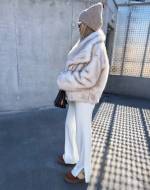 Taupe Luxurious Short Fur Coat