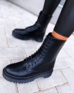 Black Classical Strap Casual Boots
