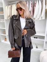 Taupe Oversize Sporta Džemperis