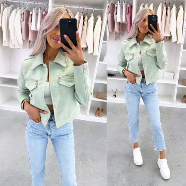 Roheline Kuldsete Detailidega Pehme Tagi