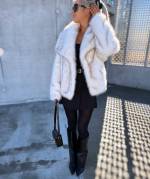 Taupė Luxurious Short Fur Coat