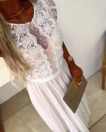 White Lace Tulle Dress