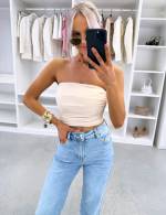 Valge Veniv Kroogitud Crop-top