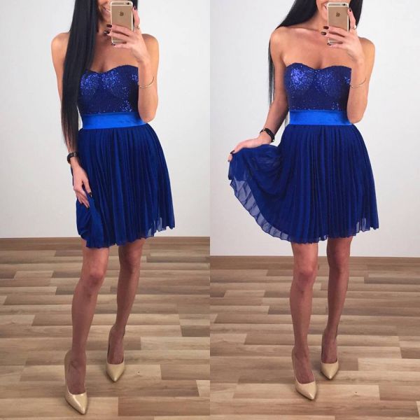 Blue Lit With A Blue Festive Dress