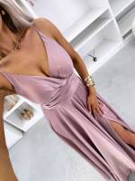 Violets Maksi Kleita Ar šķēlumu