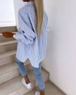 Pink Striped Oversized Blouse
