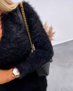 Melns Soft Fur-lined Longer Sweater