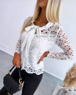 Black Blouse With Lace Tie