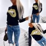 Green Gold Sequin Soft Sweater