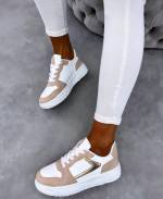 White Lace-up Comfy Sneakers