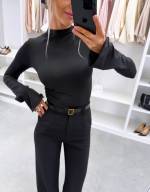 Must Pikkade Varrukatega Body