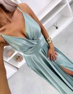 Violets Maksi Kleita Ar šķēlumu