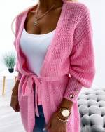 Light Pink Tie Button Cardigan
