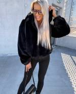 Brūns Mīksta Jaka Ar Rāvējslēdzēju