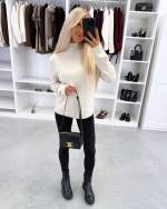 Hall Kõrge Kaelusega Pehme Kampsun