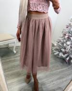 Rose Gold Old Pink Gloss Tulle Skirt