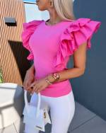 Light Pink Blouse With Ruffles